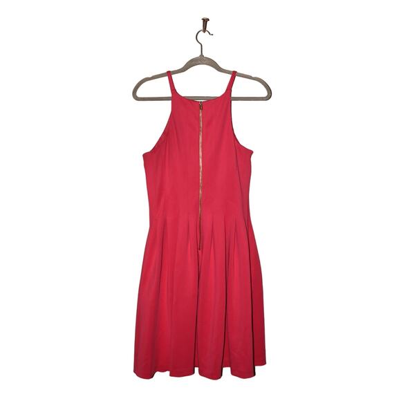 CALVIN‎ KLEIN $128 Scuba Knit Pleated Fit & Flare Dress Sleeveless Pink size 6 - Picture 2 of 5